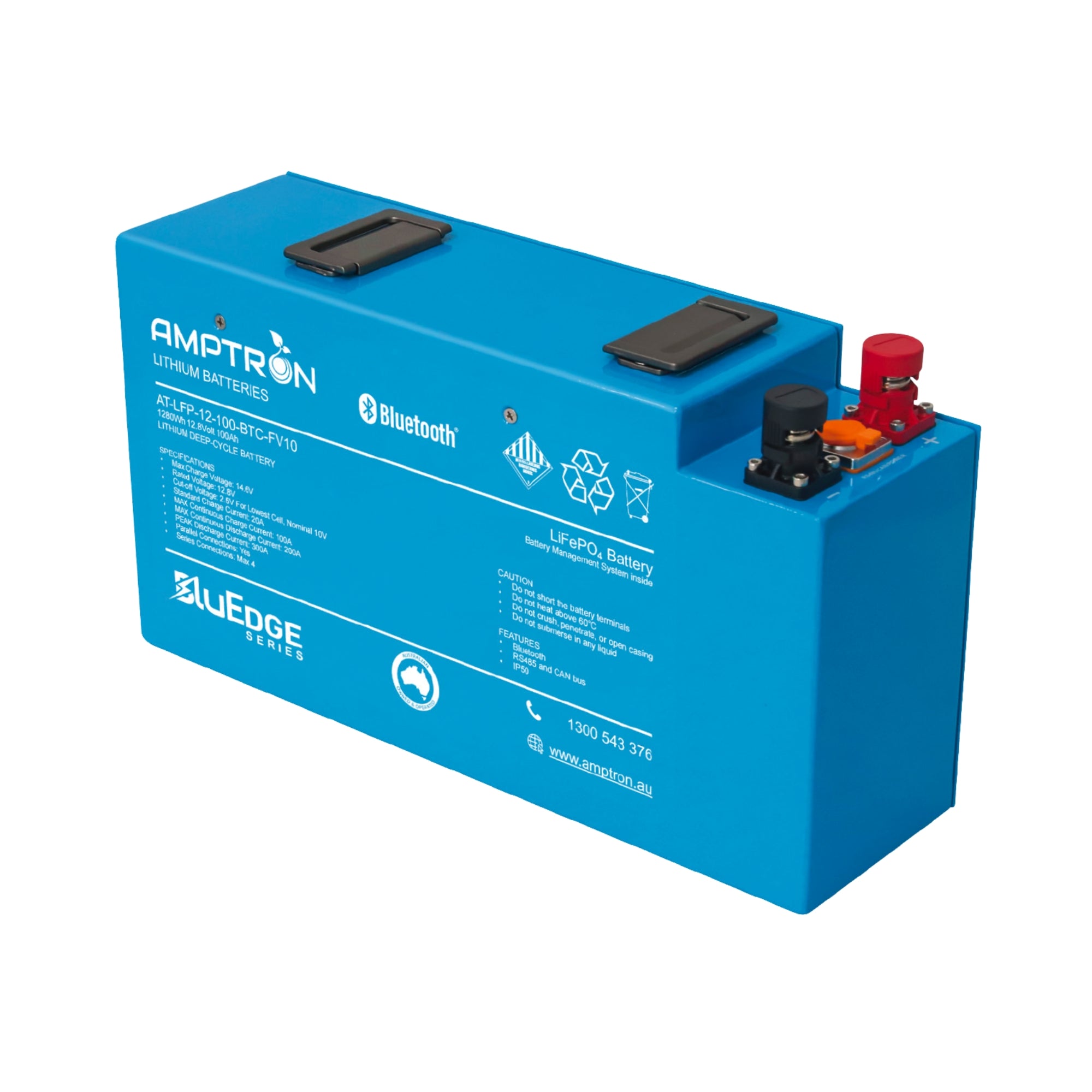 Amptron BluEdge Slimline 100Ah 200A Lithium Battery