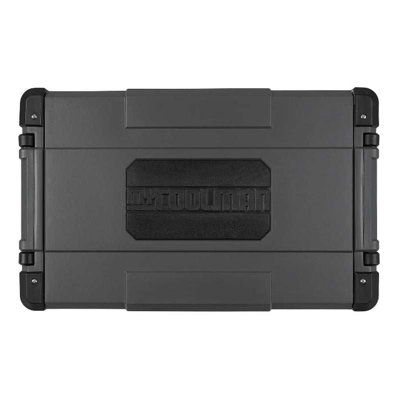 A photo of the back of a MyCOOLMAN 73L Portable Car and Camping Fridge