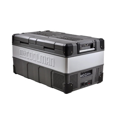 A photo of a MyCOOLMAN 85L Dual Zone Portable Car and Camping Fridge closed