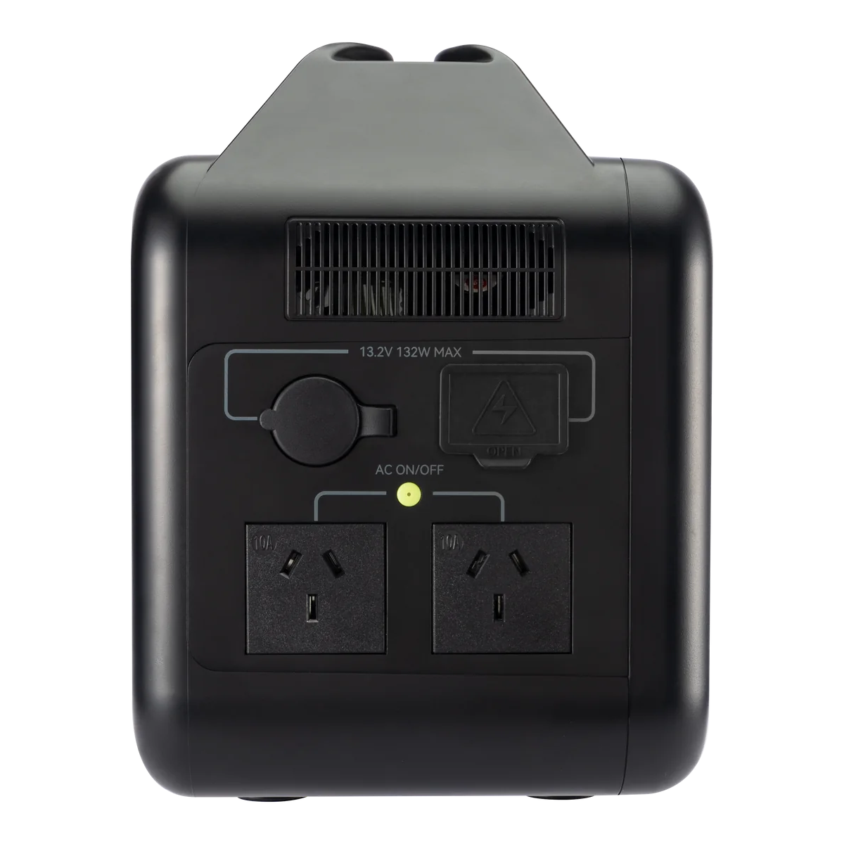 A photo of a MyCOOLMAN 1000W 78Ah Portable Power Station facing side on.
