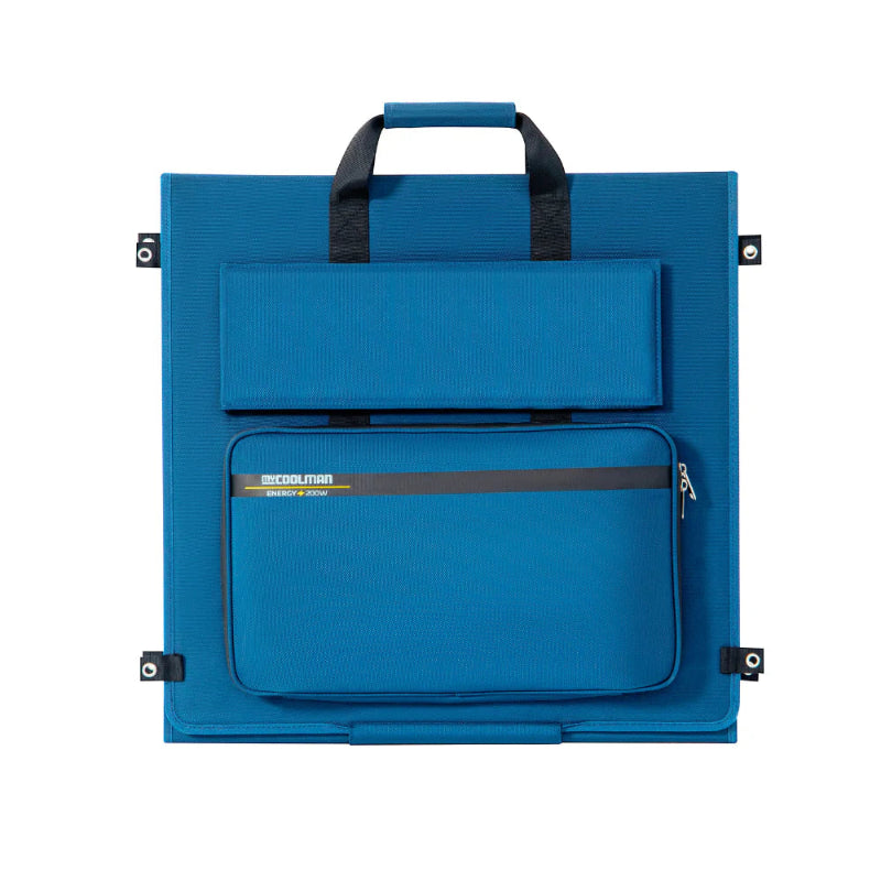 A photo of a MyCOOLMAN 200W Flexible Solar Blankets carry bag