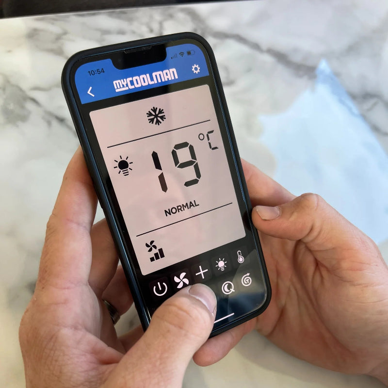 A photo of a MyCoolMan 3KW Roof Top Air Conditioner phone application