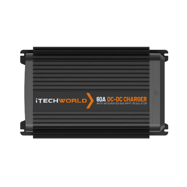 A photo of the top of an iTechWorld DCDC60 battery charger.