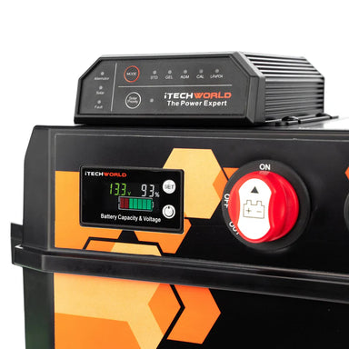 Close up View of an iTechWorld GoFurther Battery Box With Integrated iTechDCDC25