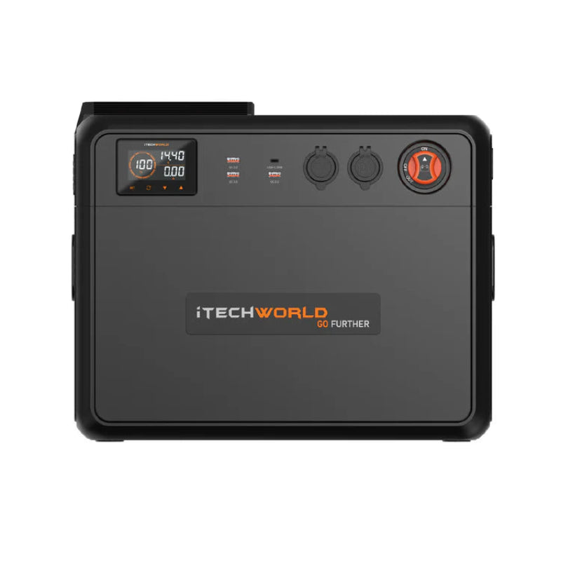 Front View of an iTechWorld Go Further Battery Box With iTechDCDC40 & iTechBM500 included