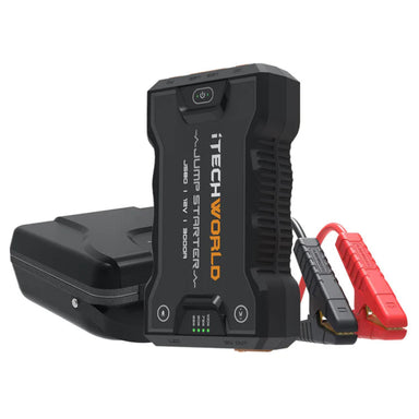 Photo of a black iTechWorld JS80 3000A Lithium Jump Starter Kit
