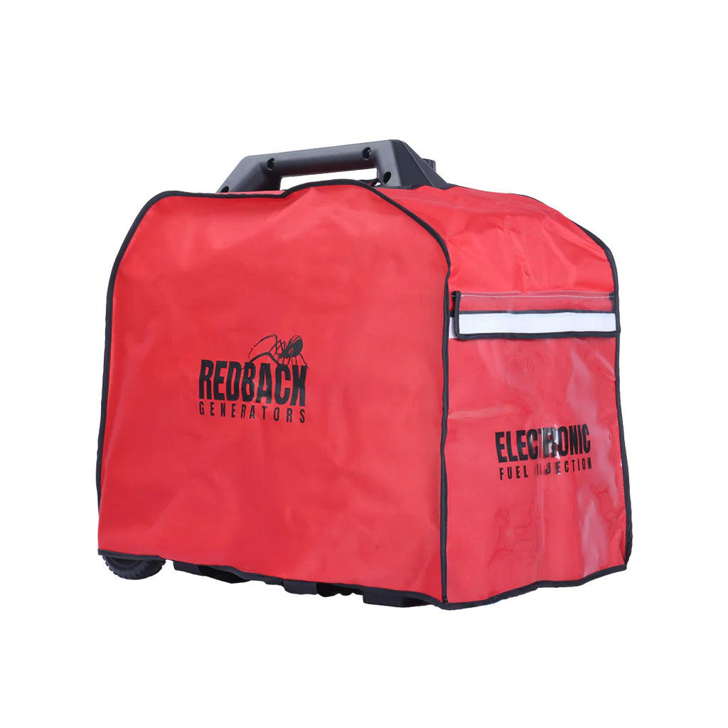 A photo of an iTechWorld redback 4500w generator cover sitting on a slight angle.