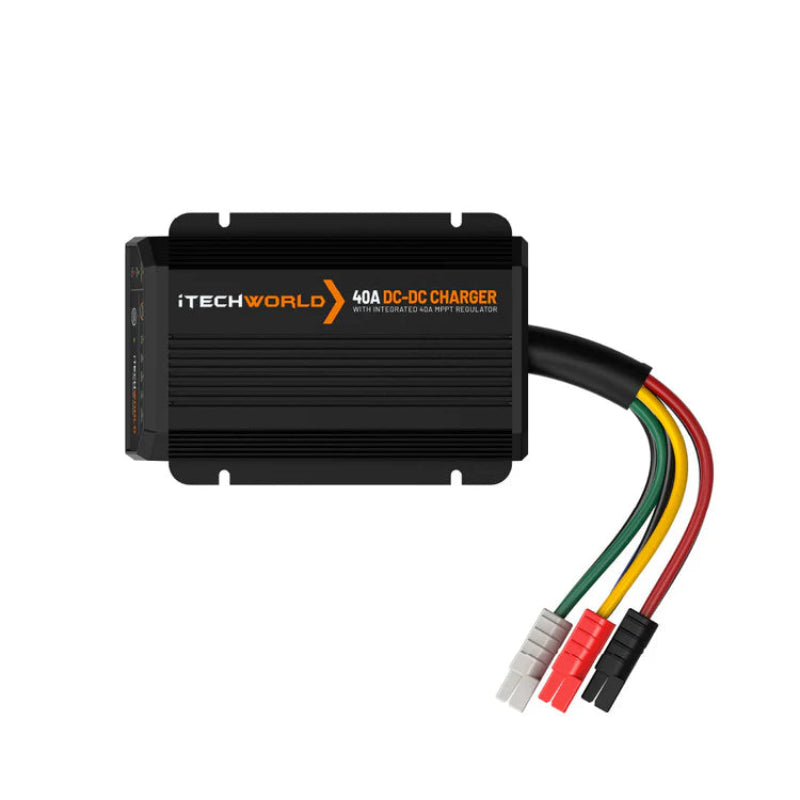 Front view of a Black iTechWorld iTechDCDC40 Battery Charger