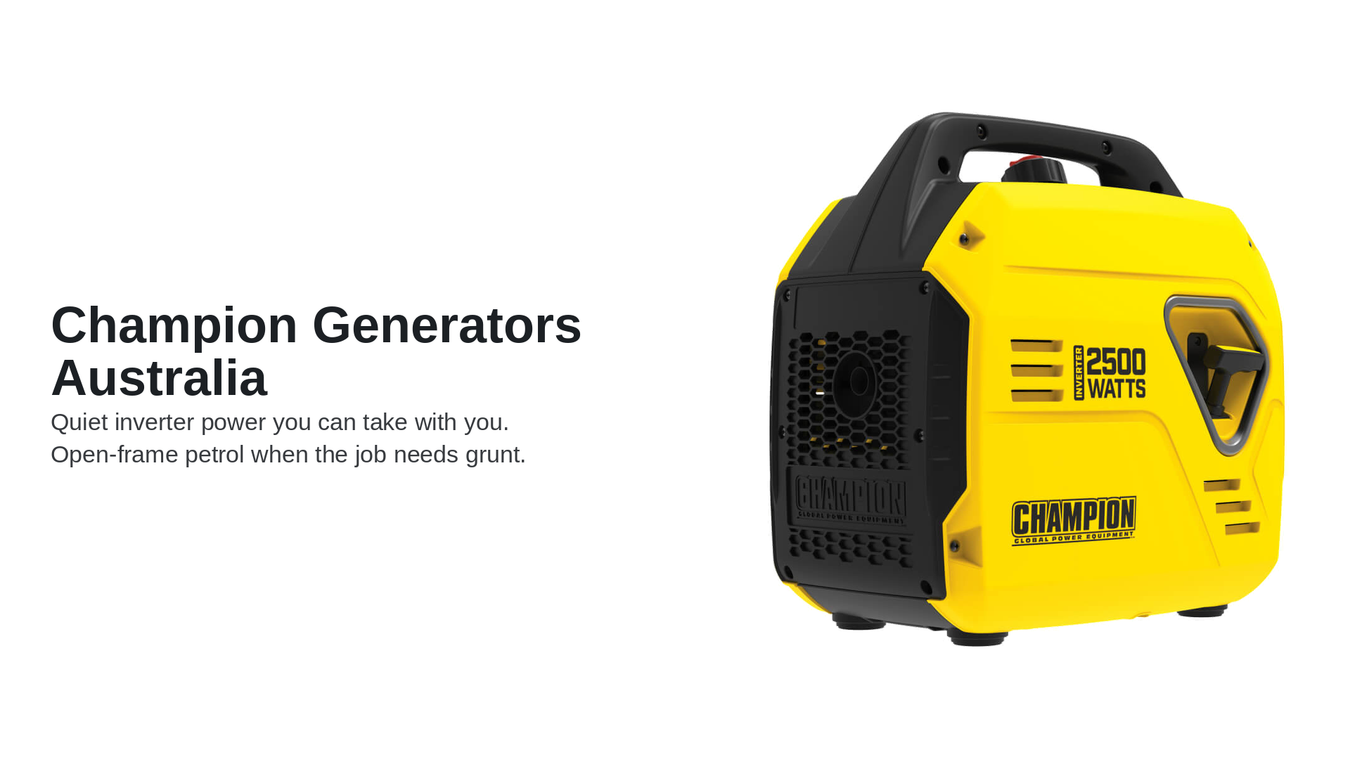 A Champion Generator 2500w sitting on a white background.