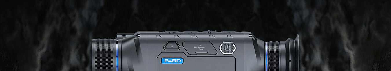 A pard thermal monocular on a black background.