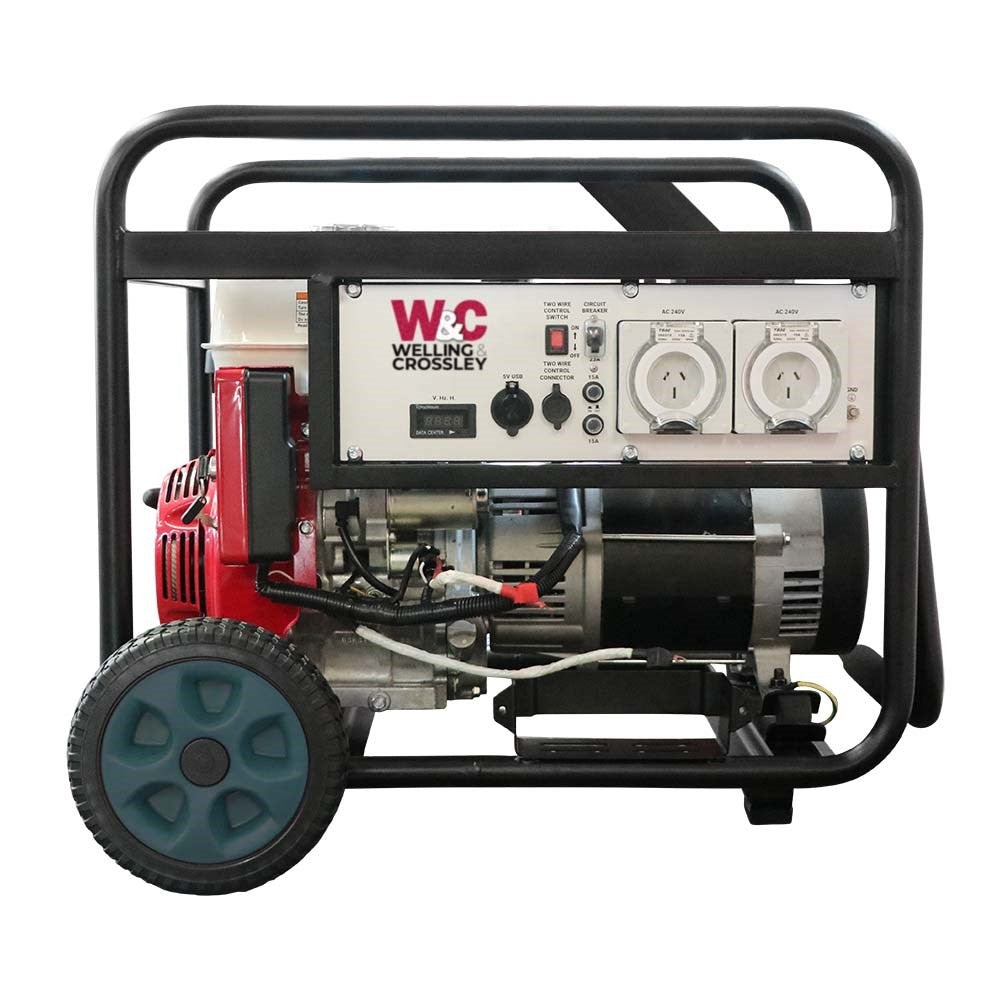 Welling and Crossley WC-P7750H generator control panel with two IP66 15A outlets, USB ports and digital display