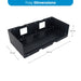 Dimensions of the Amptron Type E mounting tray, 522mm long by 274mm wide by 150mm high