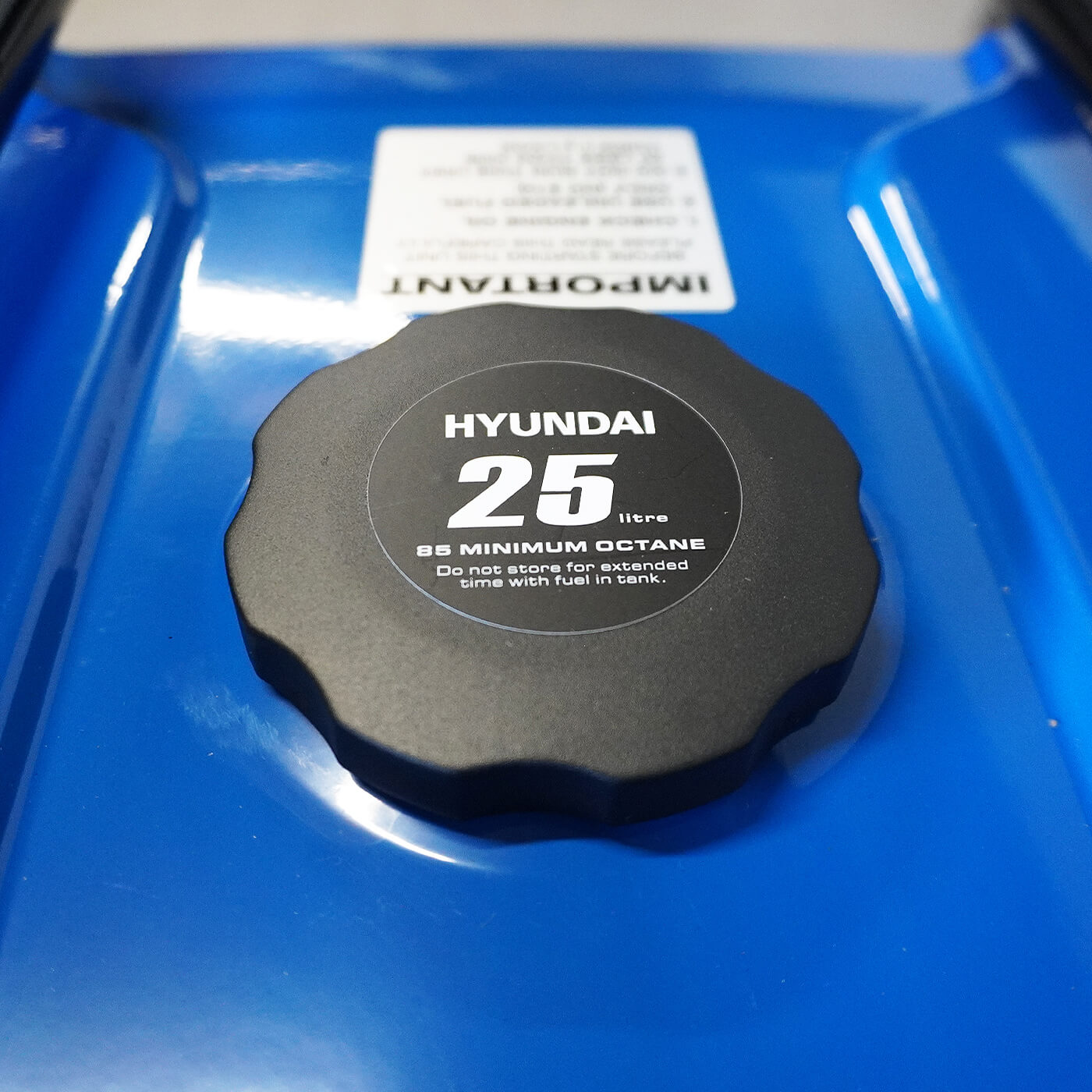 10kVA Hyundai Generator tank cover on a blue body of generator