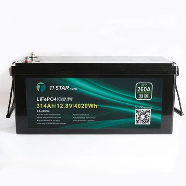 12V 314Ah Long Tistar Battery Front on a white background