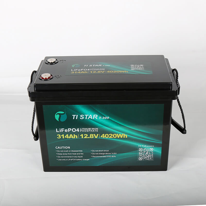 12V 314Ah Tistar Battery Front another angle on a white background