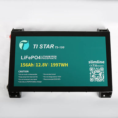 150Ah Slimline Tistar Battery Front on the white background