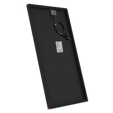 150W 27V iTech Hard Frame Solar Panel Back view with wire on a white background