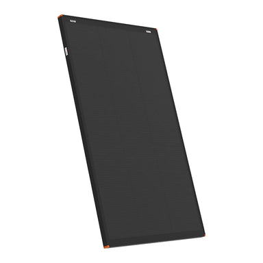 150W 27V iTech Hard Frame Solar Panel slightly angled front on a white background