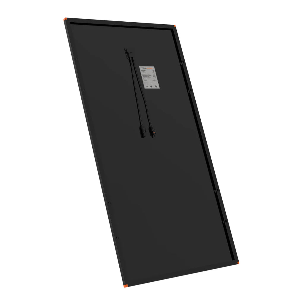 170W iTech Hard Frame Solar Panel slightly angled back view on a white background