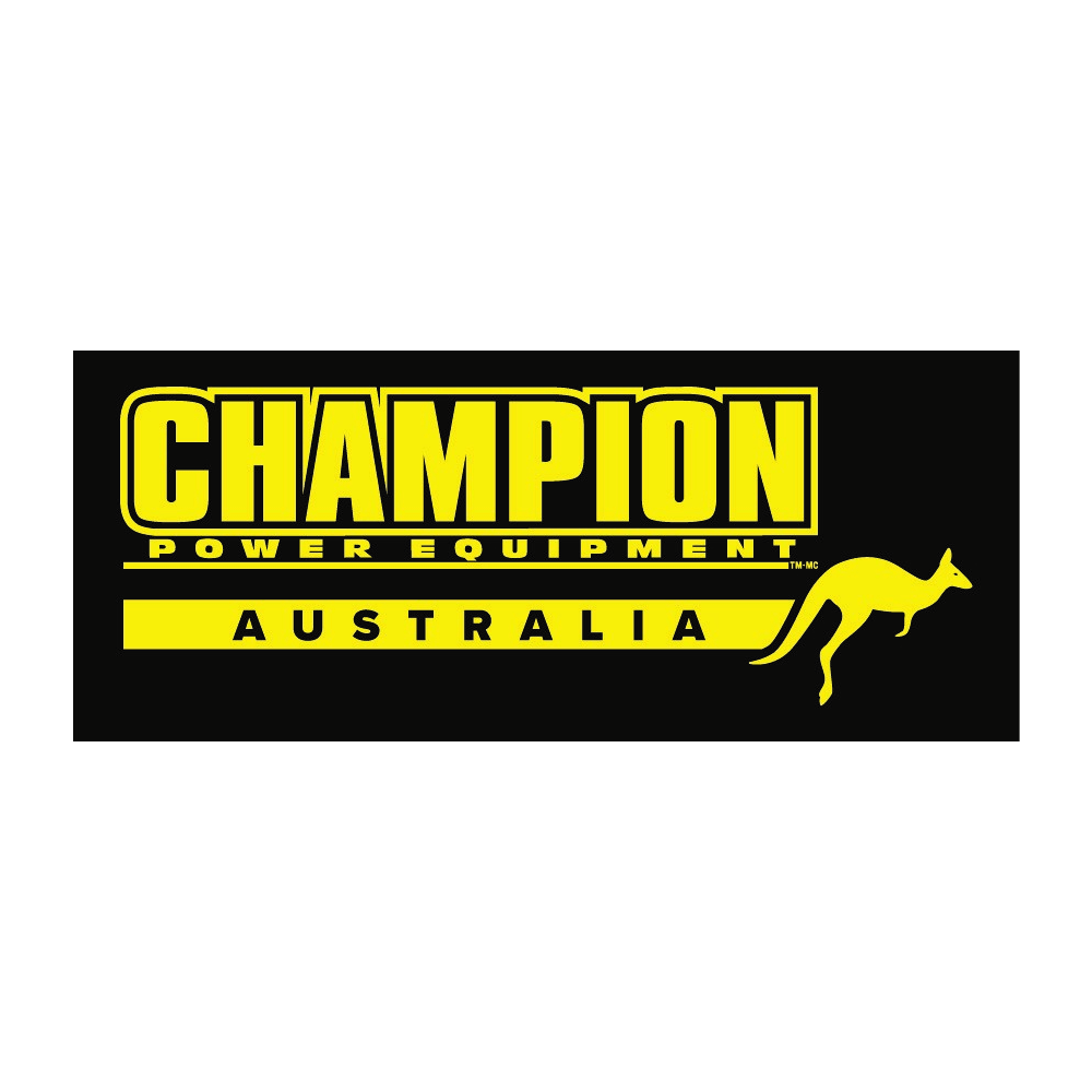 2.5 kVA Champion Generator Yellow and Black Logo on a white background