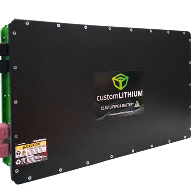 24V 400Ah Ultra Slim Lithium Battery Angled to the Right on a white background