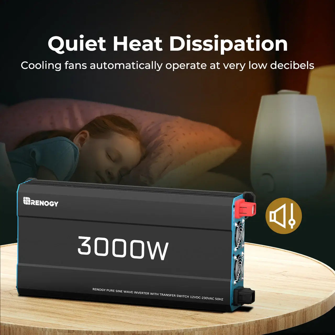 3000W Renogy Inverter Quiet Heat infograph