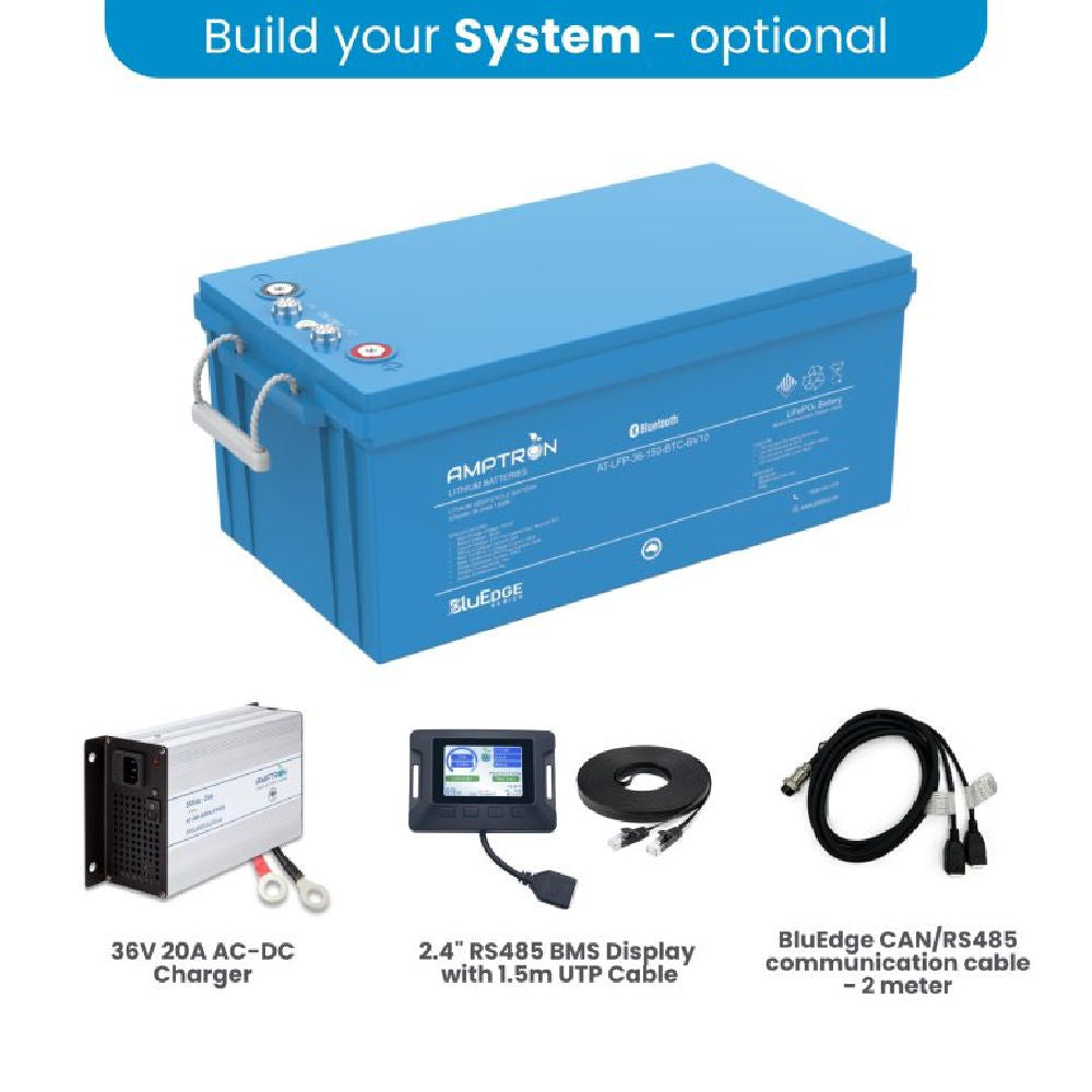 36V 150Ah Amptron battery System optional on a white background
