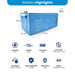 36V 180A Amptron battery Highlights on a white background