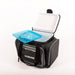 36 Can HardBody Duffel Cooler Blue Strainer on a white background