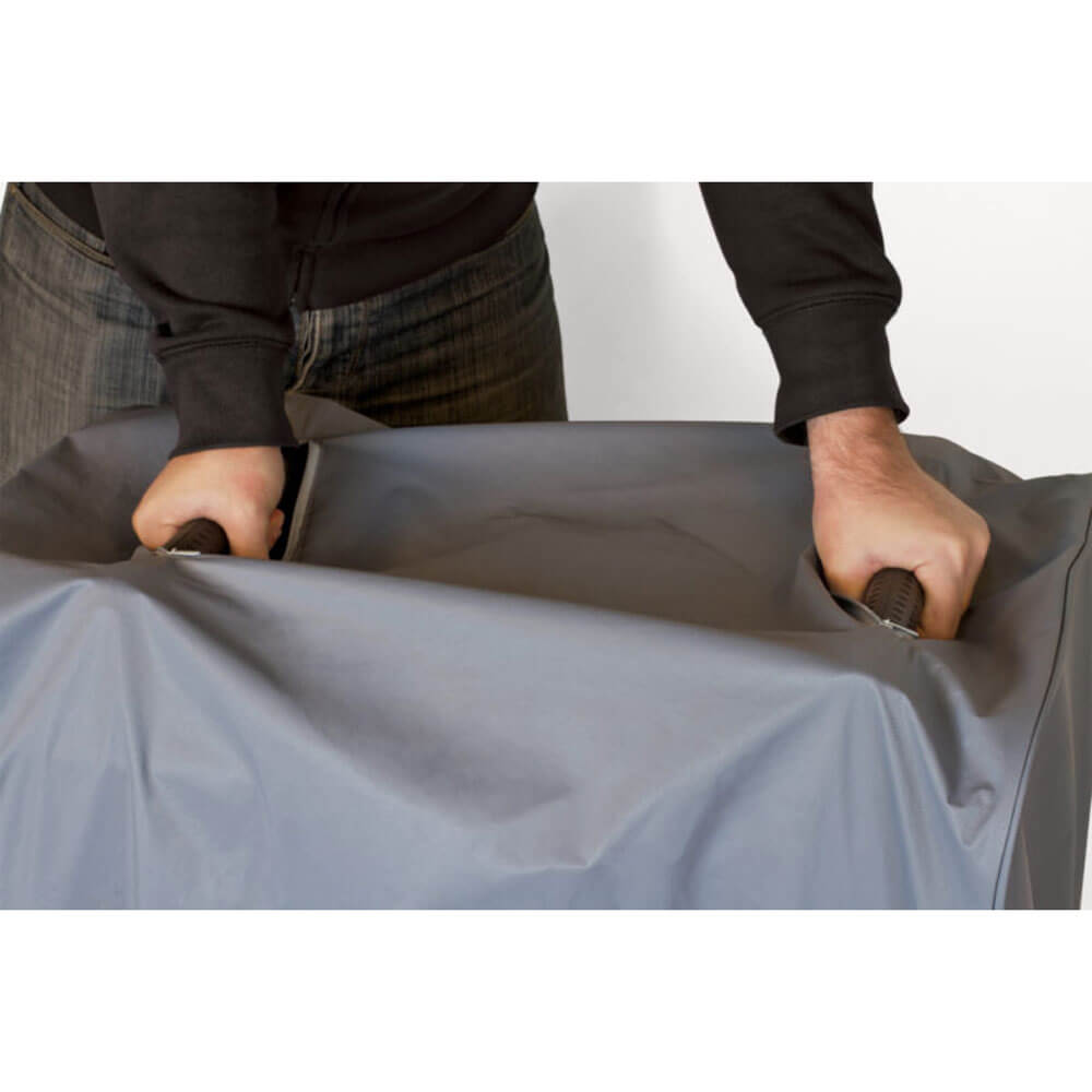 4.5 kVA Champion Generator Cover with the man in the photo on a white background