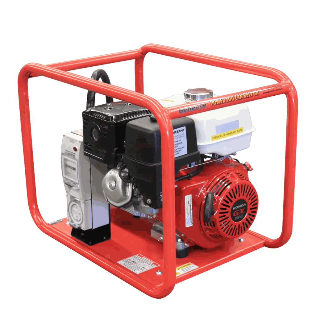 Honda GH6000-3 7.5kVA 3 Phase Petrol Generator Main Photo on a transparent background