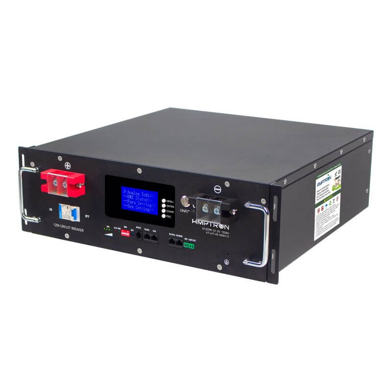 48V ESS Battery Angled to the Left on a white background