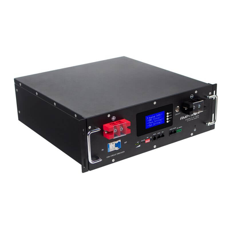 48V ESS Rackmount Lithium Battery Angled Top View on a white background
