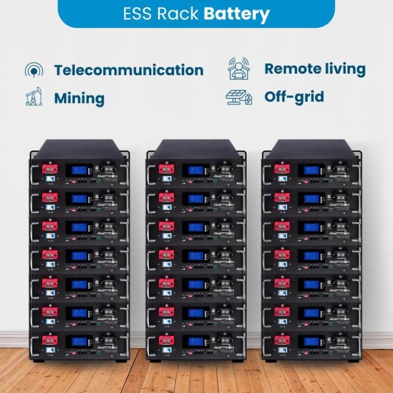 48V Rackmount Battery Set up on a white background