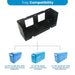 Compatibility chart showing the Amptron Type F tray fits the AT-LFP-24-100-BTC-BV10, AT-LFP-36-50V01 and AT-LFP-36-85-BT-AV10 batteries