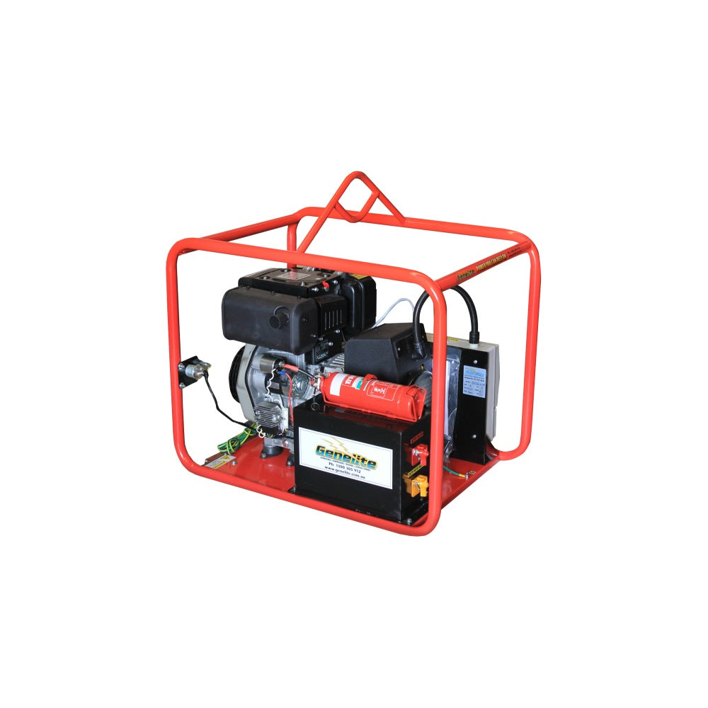 Yanmar GYD5000E-MS mine spec diesel generator angled to the rear right on a white background