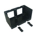 Amptron powder coated aluminium battery mounting tray for 12V 200Ah and 24V 100Ah Classic batteries, shown with two locking straps