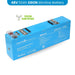Amptron 48V 50Ah EGON Slimline Lithium Battery in a blue aluminium case with carry handles on a white background