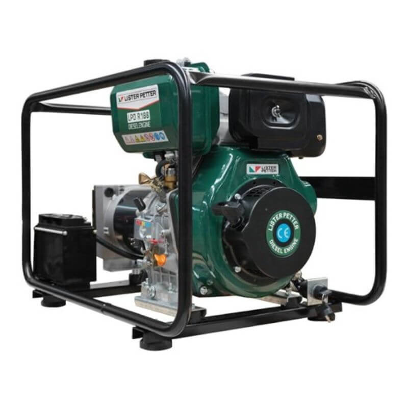 7kW Gentech 3 Phase Lister Generator Slightly Angled to the Left on a white background