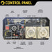 8000W Maxwatt Generator control panel infographic