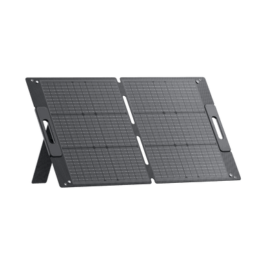 Bluetti 100W Portable Solar Panel Slightly Angled to the Right on a transparent background
