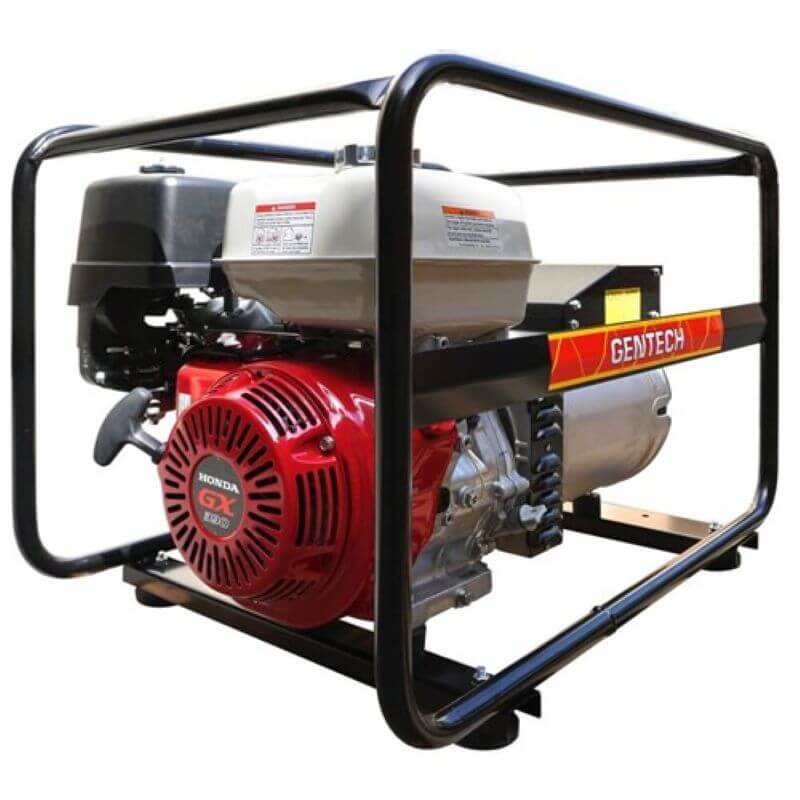 8kW Gentech avr generator Angled to the Left on a white background