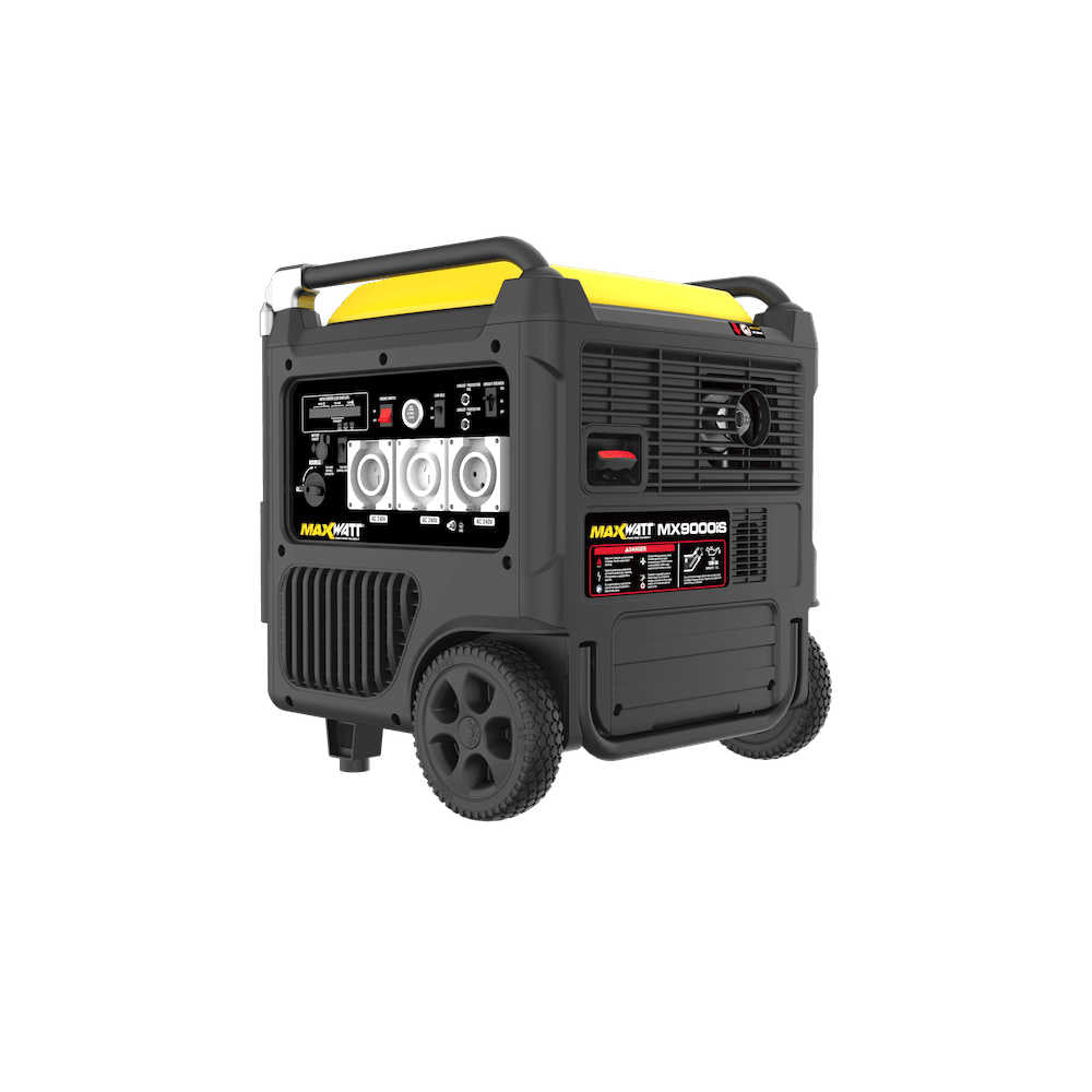 9000W Maxwatt Generator Angled to the Left Photo on a white background