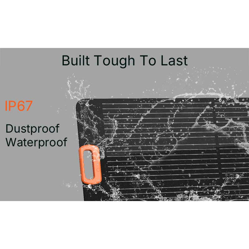 AG 100W Solar Blanket Built tough feature in gray layered to white background