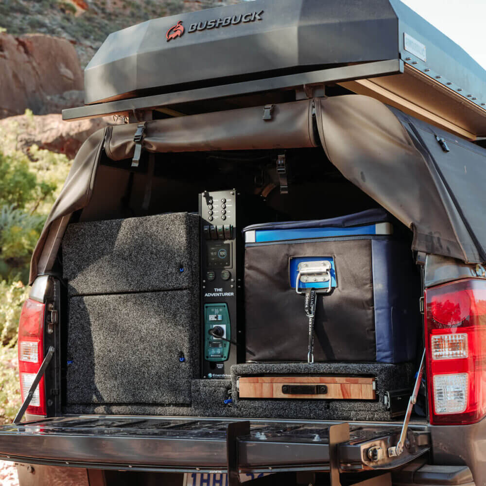 in the photo an Adventurer Power System for Canopies at the back of the car