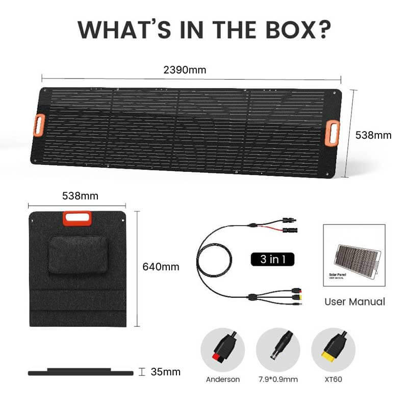 Aeon Guardians 200W Portable Solar Blanket In the box
