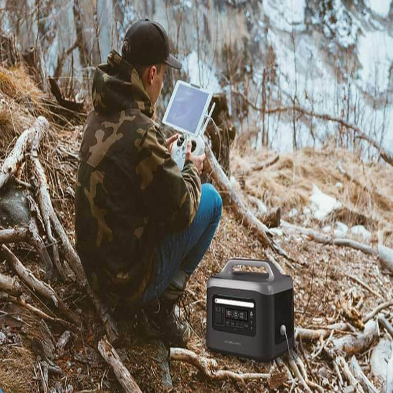 Aeon_Guardians_Power_Station_to_power_the_drone, man in the woods