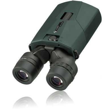 Alpen Optics Apex Steady 14x42 Binoculars angled to the left in white background
