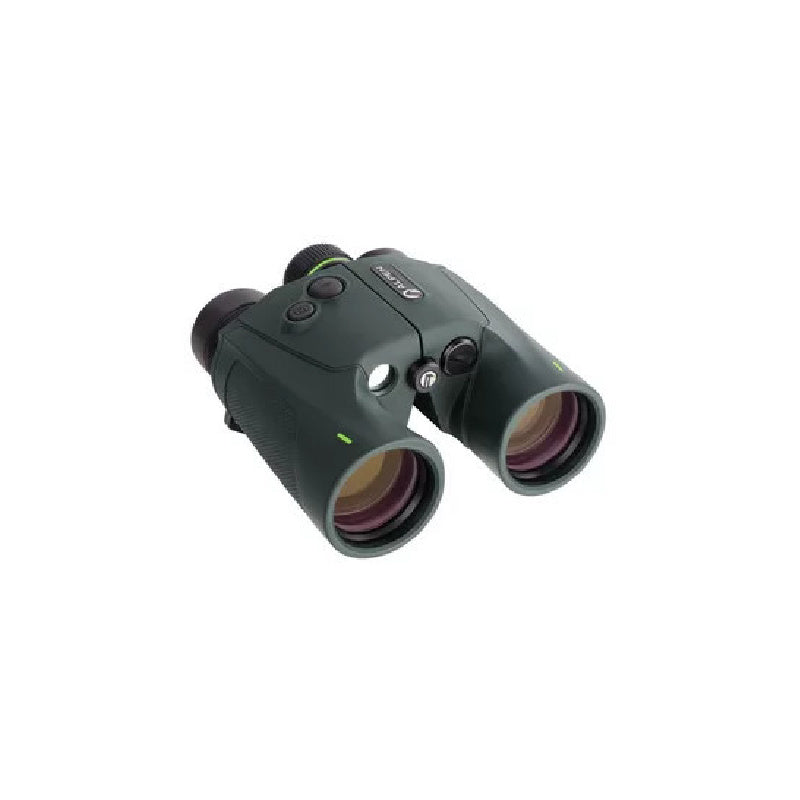 Alpen Optics Apex XP Laser Binoculars slightly angled in white background