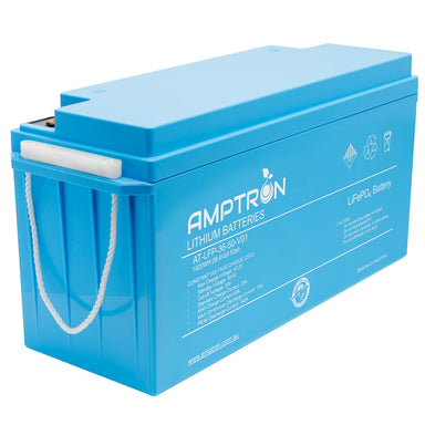 Amptron 36V 50Ah Lithiium Battery Blue on a white background